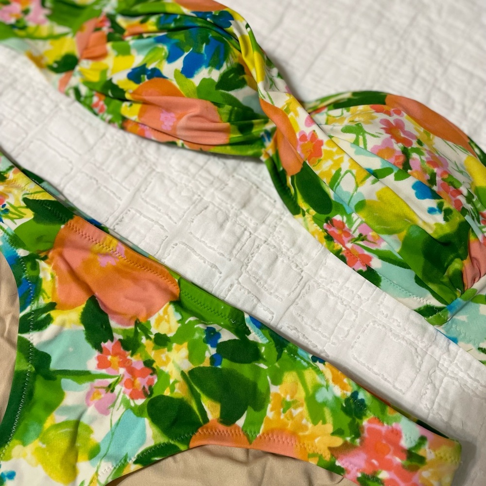 Floral j.crew bandeau bikini